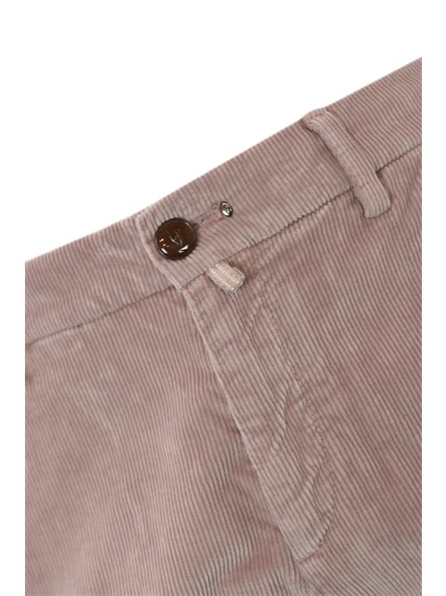 Pantalone Mantova in cotone di velluto rosa polvere HAND PICKED | MANTOVA 02077536